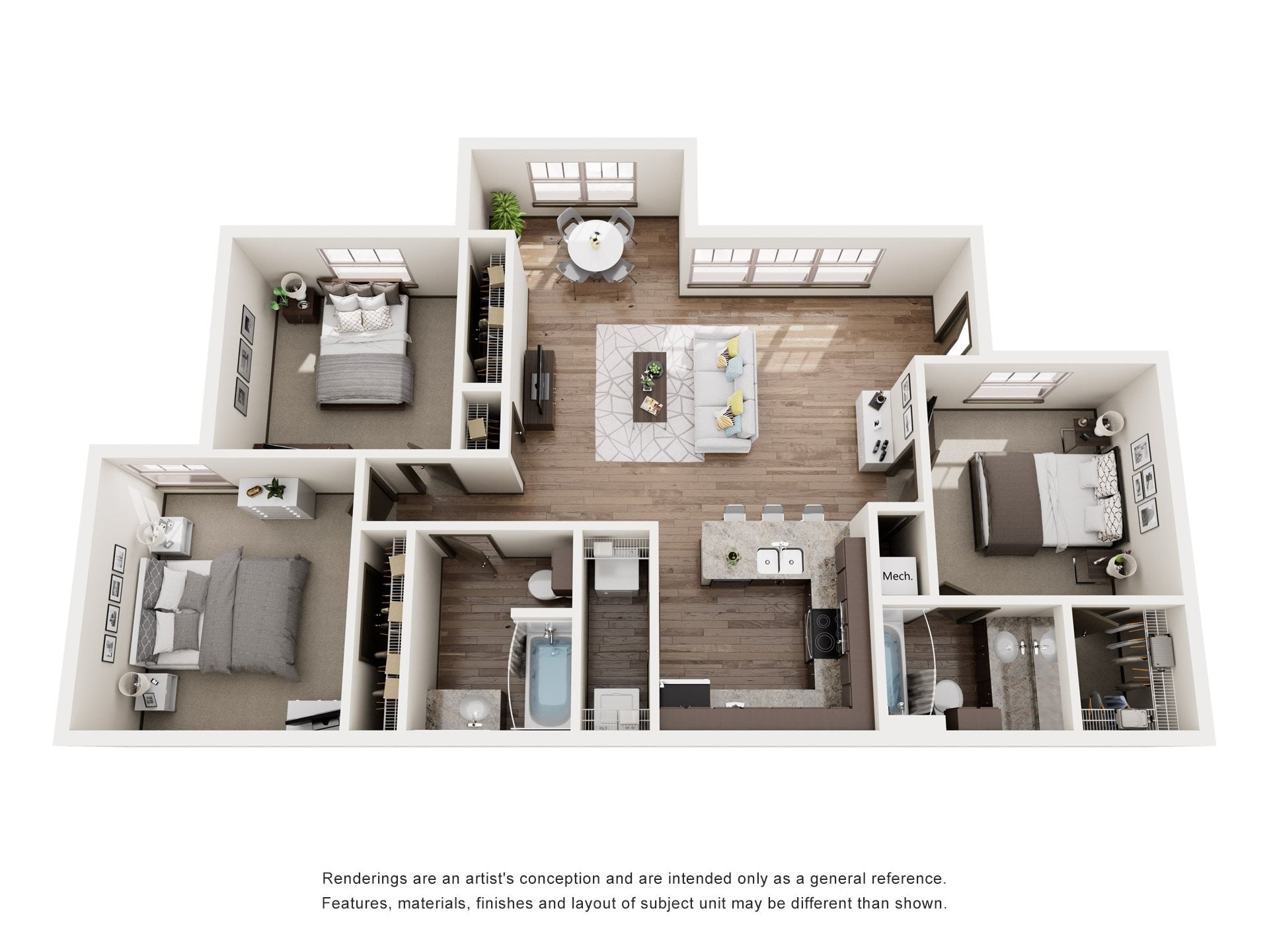 C2_ThreeBedroom floor plan